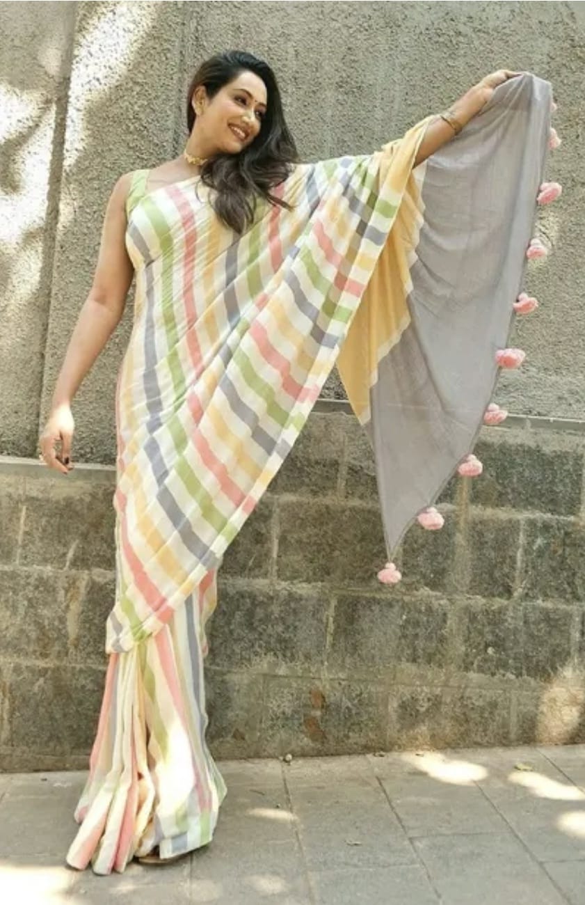 Multi Colour Digital Printed Linen