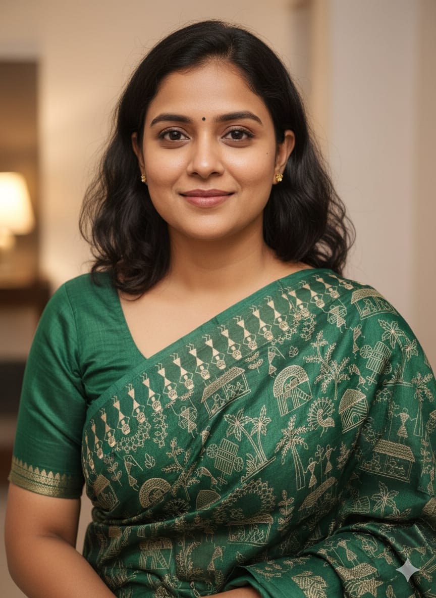 Green Colour Full Body Embroidery Work Tussar Silk Saree