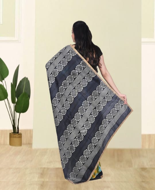 Multicolour Hand Brush Painted Mulberry Katan Silk