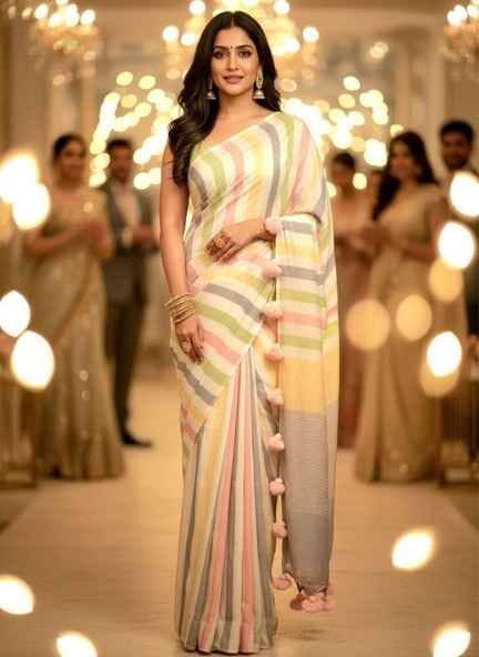 Multi Colour Digital Printed Linen